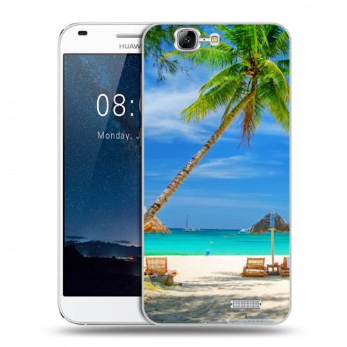Дизайнерский пластиковый чехол для Huawei Ascend G7 Пляж