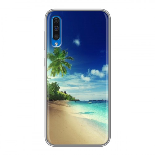 Дизайнерский силиконовый с усиленными углами чехол для Samsung Galaxy A50 Пляж