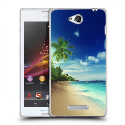 Дизайнерский пластиковый чехол для Sony Xperia C Пляж