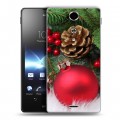 Дизайнерский пластиковый чехол для Sony Xperia TX Новогодние шары