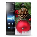 Дизайнерский пластиковый чехол для Sony Xperia S Новогодние шары