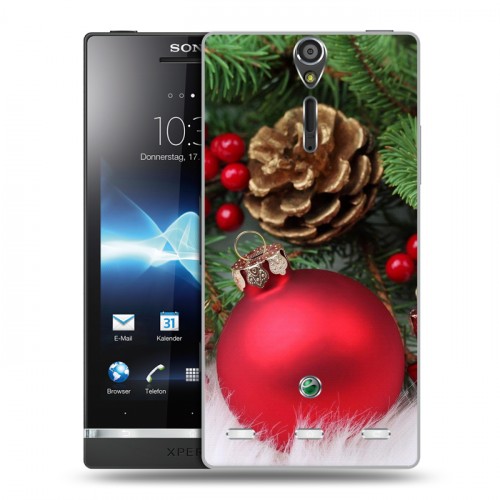 Дизайнерский пластиковый чехол для Sony Xperia S Новогодние шары