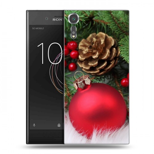 Дизайнерский пластиковый чехол для Sony Xperia XZs Новогодние шары