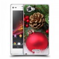 Дизайнерский пластиковый чехол для Sony Xperia L Новогодние шары