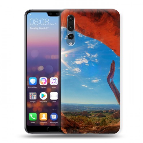 Дизайнерский силиконовый с усиленными углами чехол для Huawei P20 Pro Каньоны