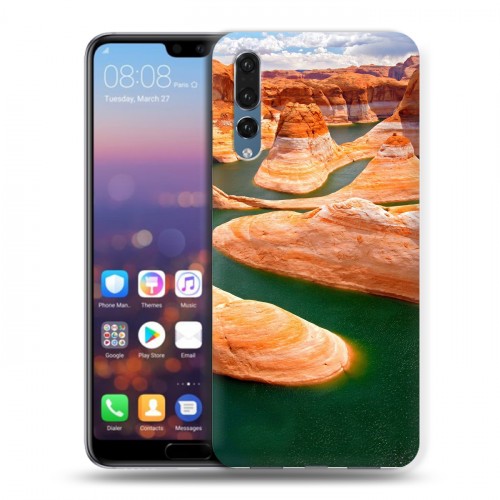 Дизайнерский силиконовый с усиленными углами чехол для Huawei P20 Pro Каньоны