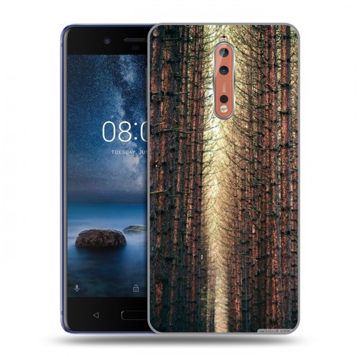 Дизайнерский пластиковый чехол для Nokia 8 Лес