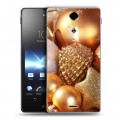 Дизайнерский пластиковый чехол для Sony Xperia TX Новогодние шары