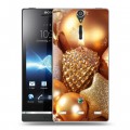 Дизайнерский пластиковый чехол для Sony Xperia S Новогодние шары