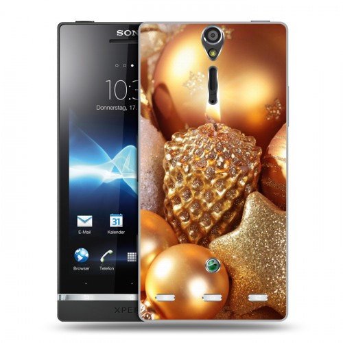 Дизайнерский пластиковый чехол для Sony Xperia S Новогодние шары