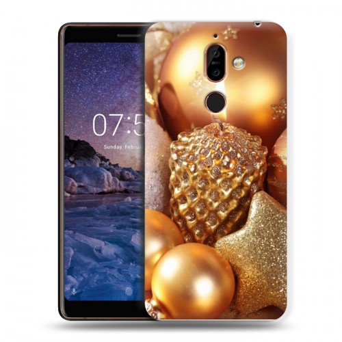 Дизайнерский пластиковый чехол для Nokia 7 Plus Новогодние шары