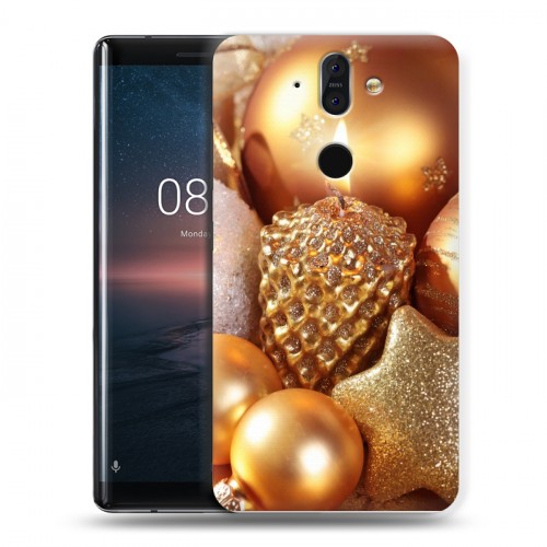 Дизайнерский пластиковый чехол для Nokia 8 Sirocco Новогодние шары