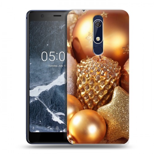 Дизайнерский пластиковый чехол для Nokia 5.1 Новогодние шары