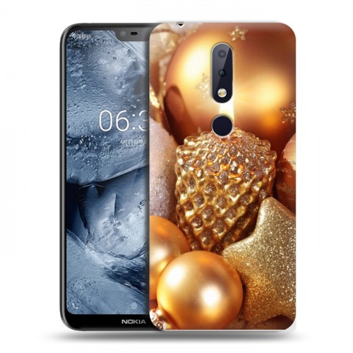 Дизайнерский пластиковый чехол для Nokia 6.1 Plus Новогодние шары