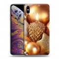 Дизайнерский силиконовый чехол для Iphone Xs Max Новогодние шары