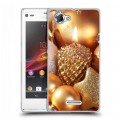 Дизайнерский пластиковый чехол для Sony Xperia L Новогодние шары