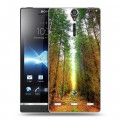 Дизайнерский пластиковый чехол для Sony Xperia S Лес