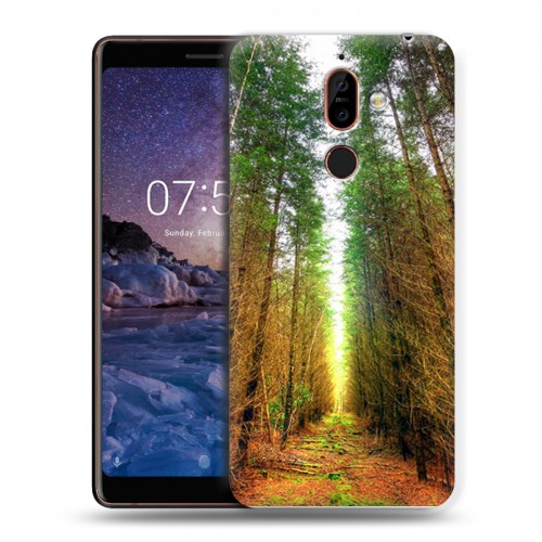 Дизайнерский пластиковый чехол для Nokia 7 Plus Лес