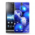 Дизайнерский пластиковый чехол для Sony Xperia S Новогодние шары