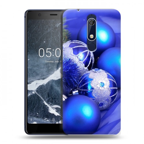 Дизайнерский пластиковый чехол для Nokia 5.1 Новогодние шары