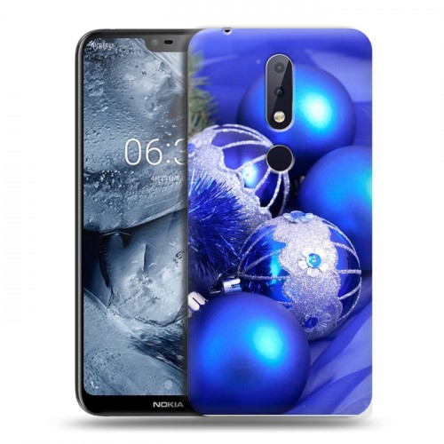 Дизайнерский пластиковый чехол для Nokia 6.1 Plus Новогодние шары