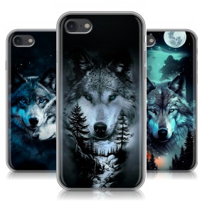 Дизайнерский силиконовый чехол для Iphone 7 Волки