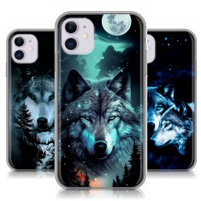 Дизайнерский силиконовый чехол для Iphone 11 Волки
