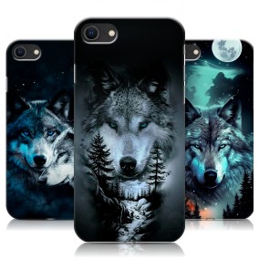 Дизайнерский силиконовый чехол для Iphone SE (2020) Волки
