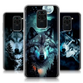 Дизайнерский силиконовый чехол для Xiaomi RedMi Note 9 Волки