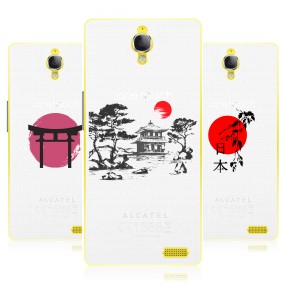 Дизайнерский пластиковый чехол для Alcatel One Touch Idol X Прозрачная япония