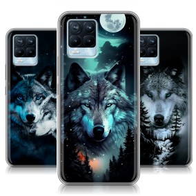 Дизайнерский силиконовый чехол для Realme 8 Волки