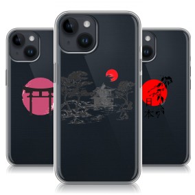 Дизайнерский силиконовый с усиленными углами чехол для Iphone 14 Прозрачная япония