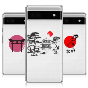 Дизайнерский силиконовый чехол для Google Pixel 6a Прозрачная япония