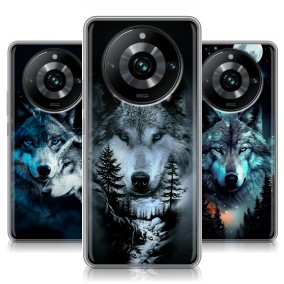 Дизайнерский силиконовый чехол для Realme 11 Pro Plus Волки