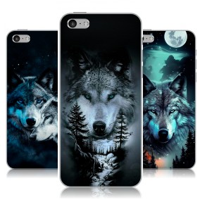 Дизайнерский силиконовый чехол для Iphone 5c Волки