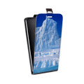 Дизайнерский вертикальный чехол-книжка для Huawei P9 Plus Льды