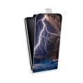 Дизайнерский вертикальный чехол-книжка для LG V10 Молния