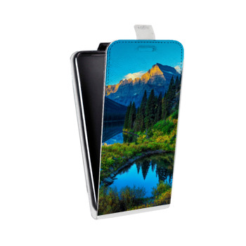 Дизайнерский вертикальный чехол-книжка для Samsung Galaxy Core Lite Горы (на заказ)