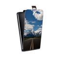 Дизайнерский вертикальный чехол-книжка для Samsung Galaxy Express Горы