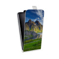 Дизайнерский вертикальный чехол-книжка для Samsung Galaxy Core Prime Горы