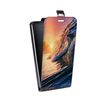 Дизайнерский вертикальный чехол-книжка для Iphone 7 Волны (на заказ)