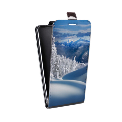 Дизайнерский вертикальный чехол-книжка для Motorola Moto E7 Plus Зима