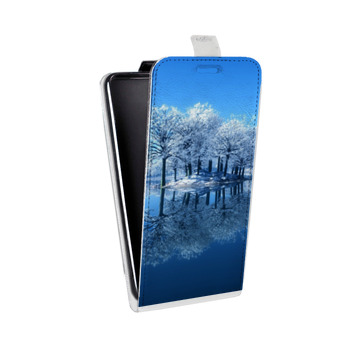 Дизайнерский вертикальный чехол-книжка для Iphone 5s Зима (на заказ)
