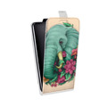 Дизайнерский вертикальный чехол-книжка для HTC Desire 601 Флора и фауна