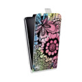 Дизайнерский вертикальный чехол-книжка для HTC Desire 601 Цветочные текстуры