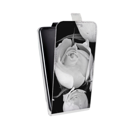Дизайнерский вертикальный чехол-книжка для LG G7 Fit Монохромные цветы