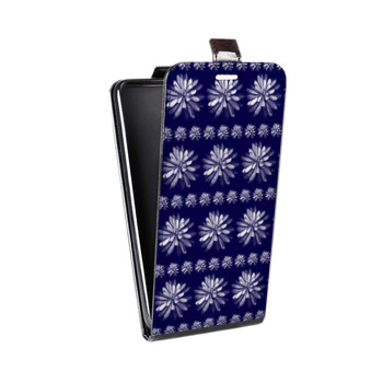 Дизайнерский вертикальный чехол-книжка для Iphone 7 Монохромные цветы (на заказ)