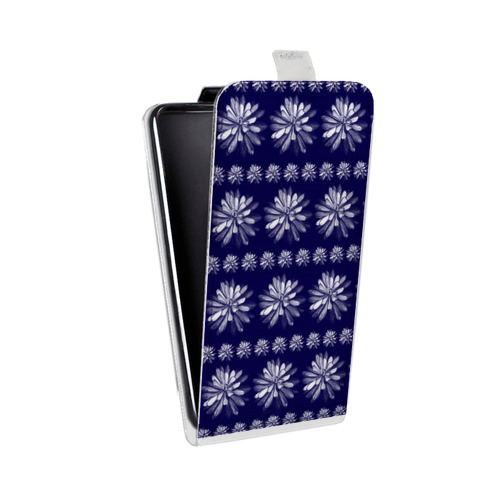 Дизайнерский вертикальный чехол-книжка для Iphone 5c Монохромные цветы