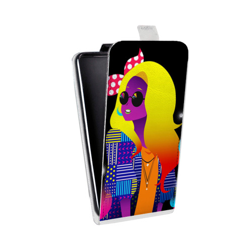 Дизайнерский вертикальный чехол-книжка для HTC Desire 601 Неоновые фантазии