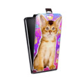 Дизайнерский вертикальный чехол-книжка для LG Optimus G2 mini Космик кошки
